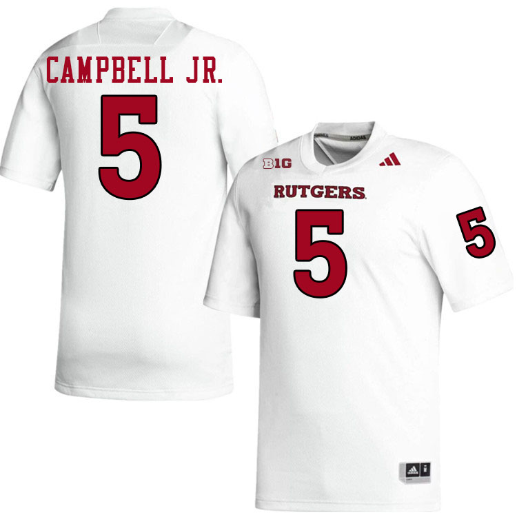 Rutgers Scarlet Knights #5 CJ Campbell Jr. College Football Jerseys Stitched-White